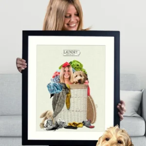 Funny and Cute Custom Pet Portrait in Laundry. Perfect for Gifts 2024. Mom and Dad and Family Gifts (9)