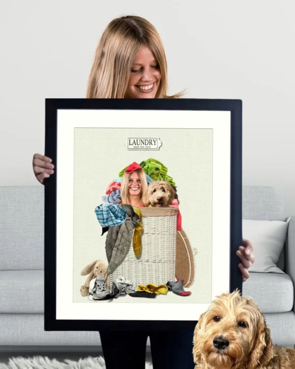 Funny and Cute Custom Pet Portrait in Laundry. Perfect for Gifts 2024. Mom and Dad and Family Gifts (9)